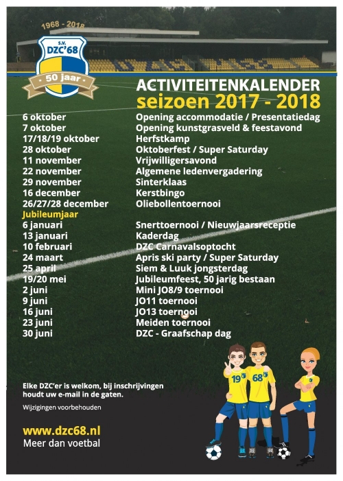 Activiteiten Kalender 2017 - 2018