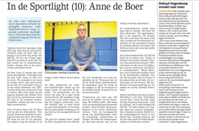 In de Sportlight Anne de Boer