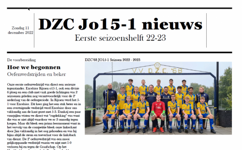 De JO15-1 krant is uit