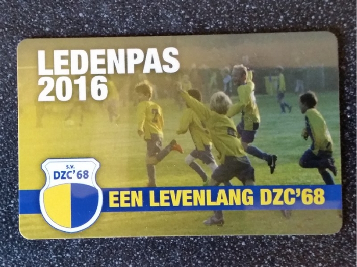 Nieuwe ledenpas DZC'68 in postvakken 