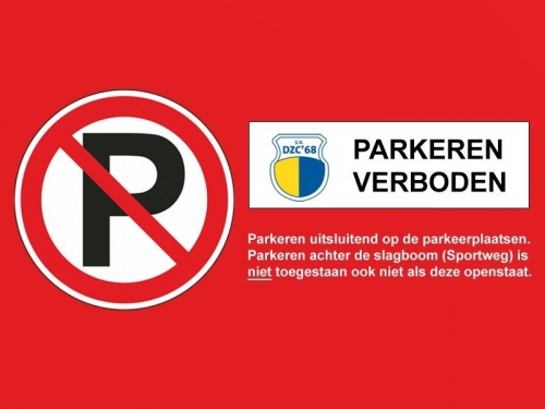 Verboden te parkeren achter de slagboom, U riskeert een boete